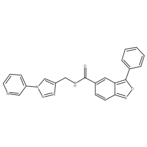 3-phenyl-N-((1-(pyridin-3-yl)-1H-1,2,3-triazol-4-yl)methyl)benzo[c]isoxazole-5-carboxamide结构式
