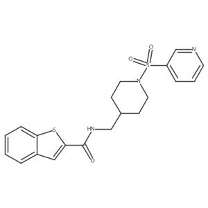 N-((1-(pyridin-3-ylsulfonyl)piperidin-4-yl)methyl)benzo[b]thiophene-2-carboxamide Structure