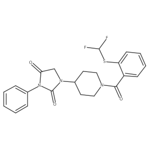 1-(1-(2-((Difluoromethyl)thio)benzoyl)piperidin-4-yl)-3-phenylimidazolidine-2,4-dione Structure