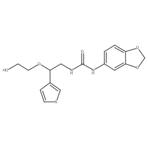 1-(Benzo[d][1,3]dioxol-5-yl)-3-(2-(2-hydroxyethoxy)-2-(thiophen-3-yl)ethyl)urea结构式