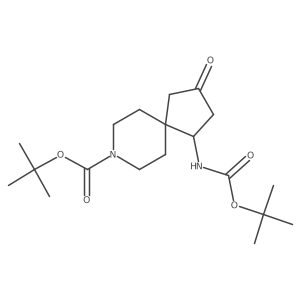 (R)-tert-Butyl 1-((tert-butoxycarbonyl)amino)-3-oxo-8-azaspiro[4.5]decane-8-carboxylate Structure