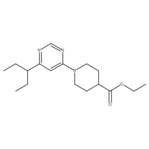 Ethyl 1-[6-(pentan-3-yl)pyrimidin-4-yl]piperidine-4-carboxylate结构式