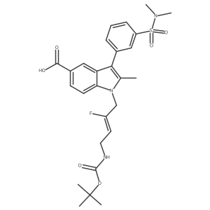1-[(2Z)-4-{[(tert-butoxy)carbonyl]amino}-2-fluorobut-2-en-1-yl]-3-[3-(dimethylsulfamoyl)phenyl]-2-methylindole-5-carboxylic acid Structure