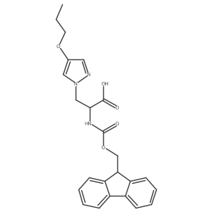 2-({[(9H-fluoren-9-yl)methoxy]carbonyl}amino)-3-(4-propoxy-1H-pyrazol-1-yl)propanoic acid Structure