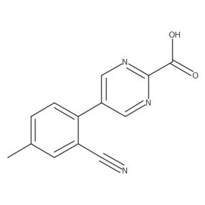 5-(2-Cyano-4-methylphenyl)pyrimidine-2-carboxylic acid结构式