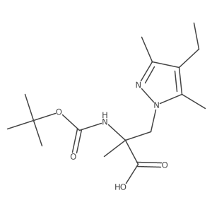 2-{[(tert-butoxy)carbonyl]amino}-3-(4-ethyl-3,5-dimethyl-1H-pyrazol-1-yl)-2-methylpropanoic acid Structure