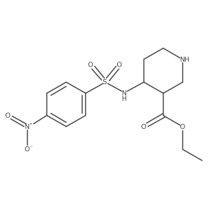rac-ethyl (3R,4S)-4-(4-nitrobenzenesulfonamido)piperidine-3-carboxylate结构式