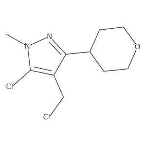 5-chloro-4-(chloromethyl)-1-methyl-3-(oxan-4-yl)-1H-pyrazole结构式