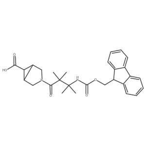 (1R,5S)-3-[3-({[(9H-fluoren-9-yl)methoxy]carbonyl}amino)-2,2,3-trimethylbutanoyl]-3-azabicyclo[3.1.0]hexane-6-carboxylic acid Structure
