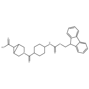 (1R,5S)-3-[4-({[(9H-fluoren-9-yl)methoxy]carbonyl}amino)cyclohexanecarbonyl]-3-azabicyclo[3.1.0]hexane-6-carboxylic acid Structure