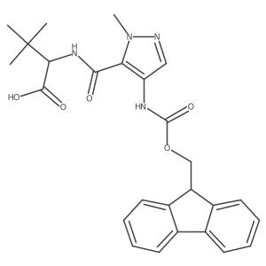 2-{[4-({[(9H-fluoren-9-yl)methoxy]carbonyl}amino)-1-methyl-1H-pyrazol-5-yl]formamido}-3,3-dimethylbutanoic acid结构式