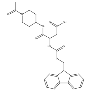 3-[(1-acetylpiperidin-4-yl)carbamoyl]-3-({[(9H-fluoren-9-yl)methoxy]carbonyl}amino)propanoic acid结构式