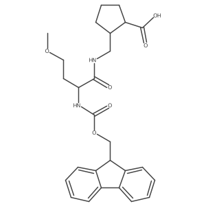 2-{[2-({[(9H-fluoren-9-yl)methoxy]carbonyl}amino)-4-methoxybutanamido]methyl}cyclopentane-1-carboxylic acid Structure