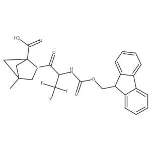 2-[2-({[(9H-fluoren-9-yl)methoxy]carbonyl}amino)-3,3,3-trifluoropropanoyl]-4-methyl-2-azabicyclo[2.1.1]hexane-1-carboxylic acid Structure