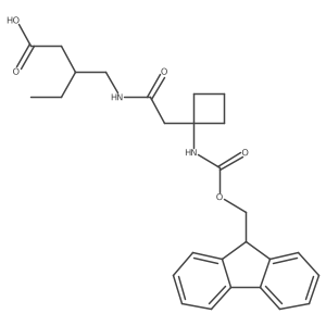 3-({2-[1-({[(9H-fluoren-9-yl)methoxy]carbonyl}amino)cyclobutyl]acetamido}methyl)pentanoic acid Structure