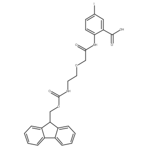 2-{2-[2-({[(9H-fluoren-9-yl)methoxy]carbonyl}amino)ethoxy]acetamido}-5-iodobenzoic acid Structure