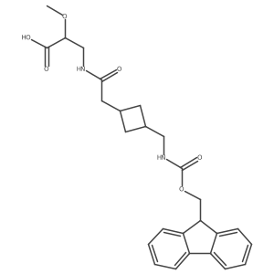 3-(2-{3-[({[(9H-fluoren-9-yl)methoxy]carbonyl}amino)methyl]cyclobutyl}acetamido)-2-methoxypropanoic acid结构式