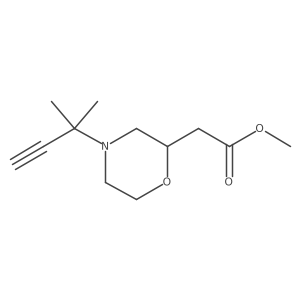Methyl 2-[4-(2-methylbut-3-yn-2-yl)morpholin-2-yl]acetate结构式