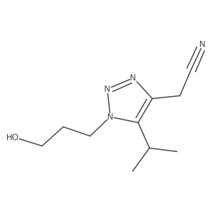 2-[1-(3-hydroxypropyl)-5-(propan-2-yl)-1H-1,2,3-triazol-4-yl]acetonitrile Structure