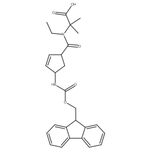 2-{N-ethyl-1-[4-({[(9H-fluoren-9-yl)methoxy]carbonyl}amino)cyclopent-2-en-1-yl]formamido}-2-methylpropanoic acid结构式