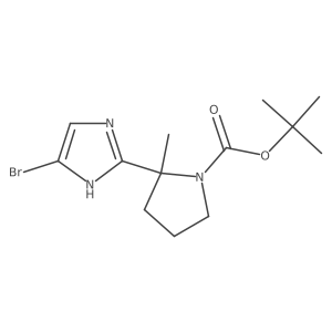 tert-Butyl (S)-2-(5-bromo-1H-imidazol-2-yl)-2-methylpyrrolidine-1-carboxylate Structure