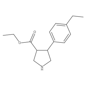 rac-ethyl (3R,4S)-4-(4-ethylphenyl)pyrrolidine-3-carboxylate结构式