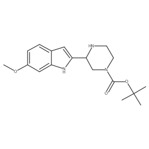 tert-butyl 3-(6-methoxy-1H-indol-2-yl)piperazine-1-carboxylate Structure