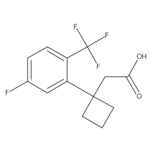 2-{1-[5-Fluoro-2-(trifluoromethyl)phenyl]cyclobutyl}acetic acid Structure