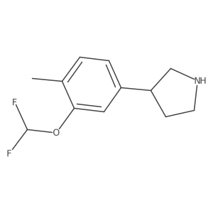 3-[3-(Difluoromethoxy)-4-methylphenyl]pyrrolidine结构式