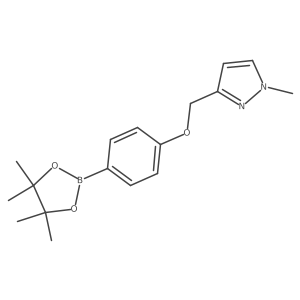 1-Methyl-3-[[4-(4,4,5,5-tetramethyl-1,3,2-dioxaborolan-2-yl)phenoxy]methyl]pyrazole结构式