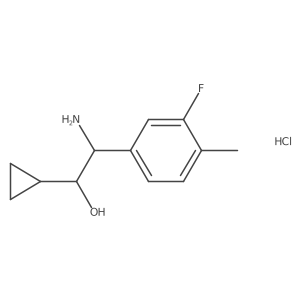 2-Amino-1-cyclopropyl-2-(3-fluoro-4-methylphenyl)ethanol;hydrochloride结构式