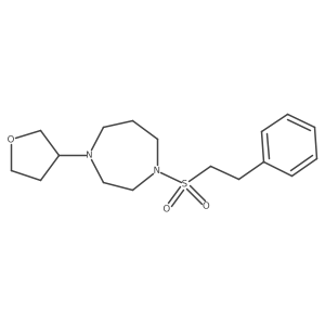 1-(Phenethylsulfonyl)-4-(tetrahydrofuran-3-yl)-1,4-diazepane结构式