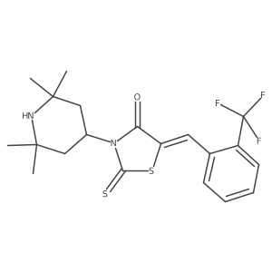 4-Thiazolidinone, 3-(2,2,6,6-tetramethyl-4-piperidinyl)-2-thioxo-5-[[2-(trifluoromethyl)phenyl]methylene]-结构式