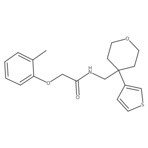 N-((4-(thiophen-3-yl)tetrahydro-2H-pyran-4-yl)methyl)-2-(o-tolyloxy)acetamide结构式