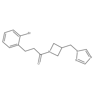 1-(3-((1H-1,2,4-triazol-1-yl)methyl)azetidin-1-yl)-3-(2-bromophenyl)propan-1-one Structure