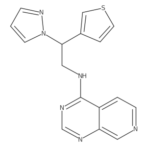 N-[2-(1H-pyrazol-1-yl)-2-(thiophen-3-yl)ethyl]pyrido[3,4-d]pyrimidin-4-amine结构式