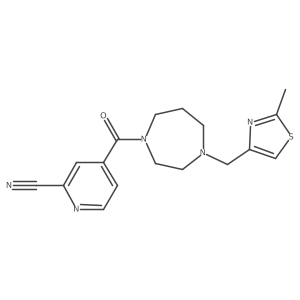 4-{4-[(2-Methyl-1,3-thiazol-4-yl)methyl]-1,4-diazepane-1-carbonyl}pyridine-2-carbonitrile Structure