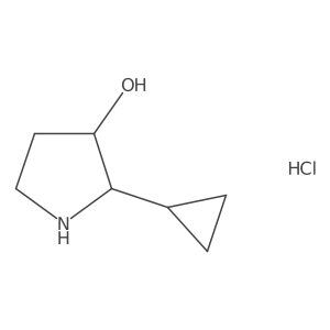 rac-(2R,3R)-2-cyclopropylpyrrolidin-3-ol hydrochloride Structure