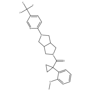 2-{5-[1-(2-Methoxyphenyl)cyclopropanecarbonyl]-octahydropyrrolo[3,4-c]pyrrol-2-yl}-5-(trifluoromethyl)pyridine结构式