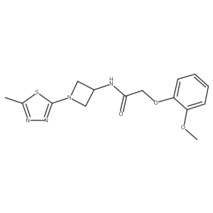 2-(2-Methoxyphenoxy)-N-[1-(5-methyl-1,3,4-thiadiazol-2-yl)azetidin-3-yl]acetamide Structure