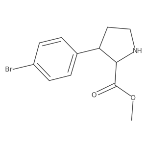rac-methyl (2R,3S)-3-(4-bromophenyl)pyrrolidine-2-carboxylate结构式