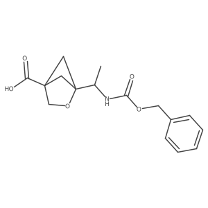 1-(1-{[(Benzyloxy)carbonyl]amino}ethyl)-2-oxabicyclo[2.1.1]hexane-4-carboxylic acid结构式