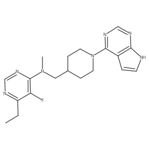 6-ethyl-5-fluoro-N-methyl-N-[(1-{7H-pyrrolo[2,3-d]pyrimidin-4-yl}piperidin-4-yl)methyl]pyrimidin-4-amine结构式