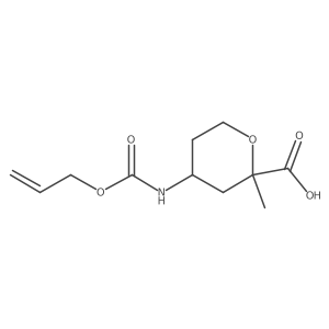 2-Methyl-4-{[(prop-2-en-1-yloxy)carbonyl]amino}oxane-2-carboxylic acid结构式