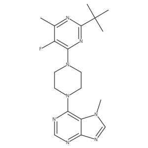 6-[4-(2-tert-butyl-5-fluoro-6-methylpyrimidin-4-yl)piperazin-1-yl]-7-methyl-7H-purine结构式