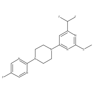 4-(Difluoromethyl)-6-[4-(5-fluoropyrimidin-2-yl)piperazin-1-yl]-2-(methylsulfanyl)pyrimidine结构式