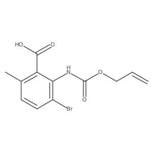 3-Bromo-6-methyl-2-{[(prop-2-en-1-yloxy)carbonyl]amino}benzoic acid结构式