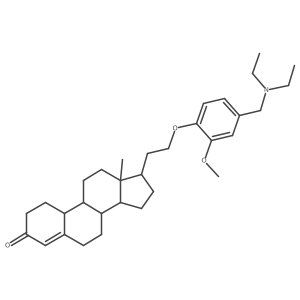 19-Norpregn-4-en-3-one, 21-(4-((diethylamino)methyl)-2-methoxyphenoxy)- Structure