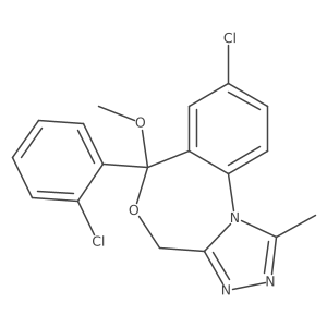 8-Chloro-6-(2-chlorophenyl)-6-methoxy-1-methyl-4H,6H-[1,2,4]triazolo[4,3-a][4,1]benzoxazepine Structure