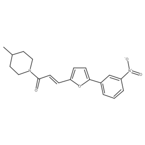 1-(4-Methylpiperidin-1-yl)-3-(5-(3-nitrophenyl)furan-2-yl)prop-2-en-1-one Structure